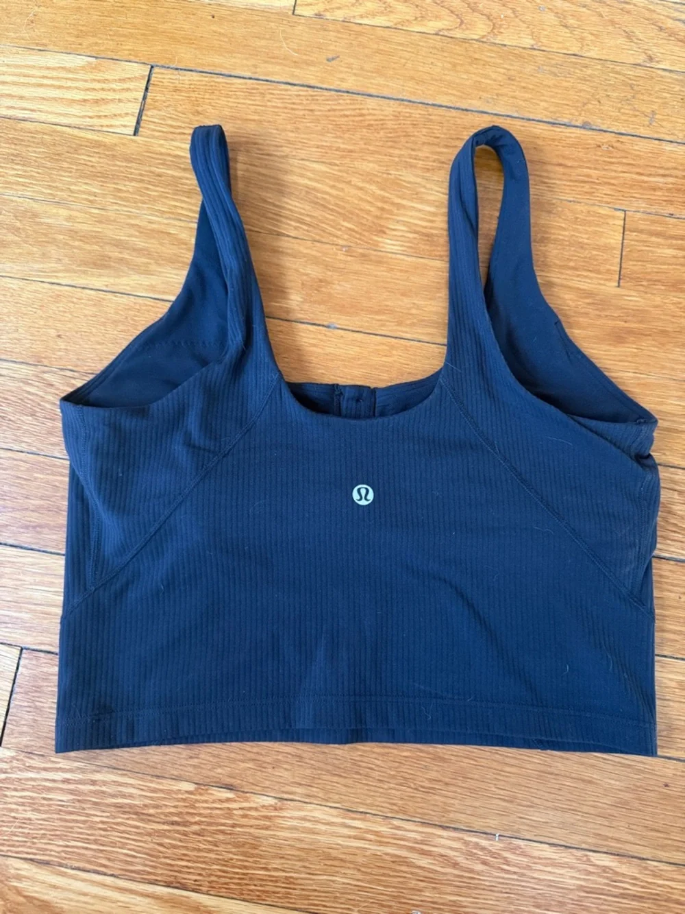 Lululemon Ribbed Button-Front Crop Tank Top - Black - Picture 4 of 7